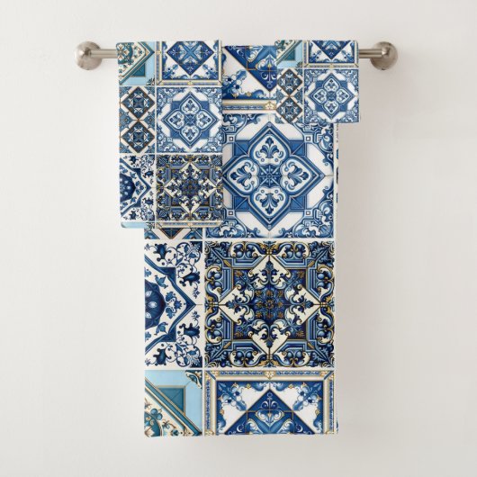 Mediterrane Tegels, Portugees, Azulejo, Majolica Bad Handdoek (Insitu)