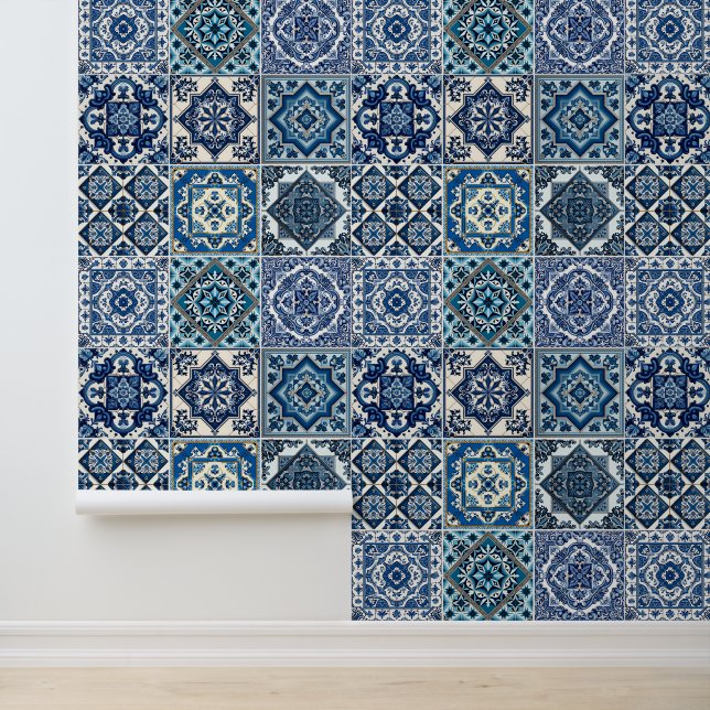 Mediterrane Tegels, Portugees, Azulejo, Majolica Behang (Applicatie)