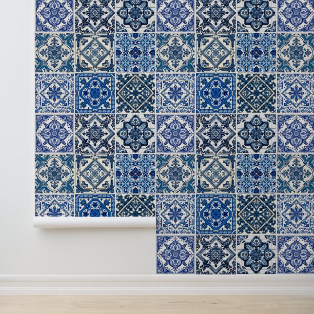 Mediterrane Tegels, Portugees, Azulejo, Majolica Behang (Applicatie)