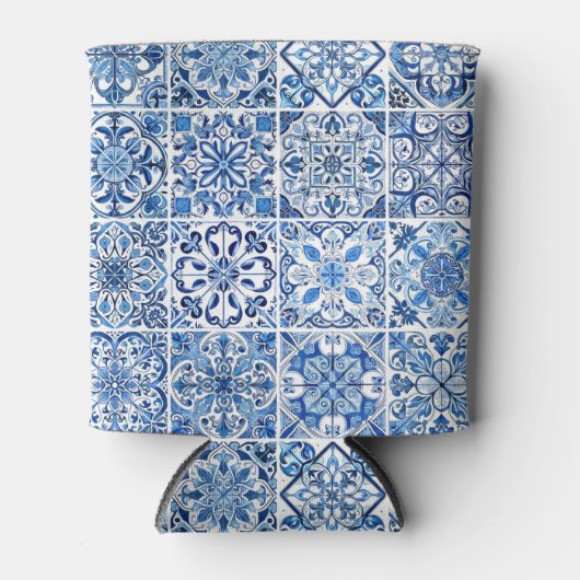 Mediterrane Tegels, Portugees, Azulejo, Majolica Blikjeskoeler (Voorkant)