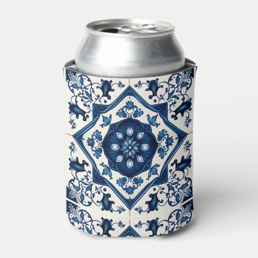 Mediterrane Tegels, Portugees, Azulejo, Majolica Blikjeskoeler (Blikje Voorkant)