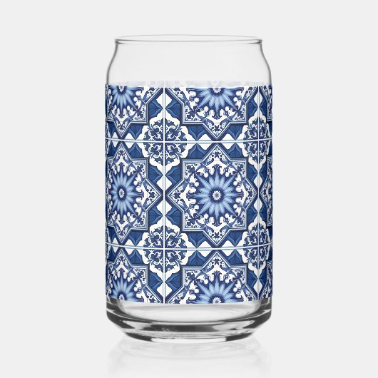 Mediterrane Tegels, Portugees, Azulejo, Majolica Blikvorm Glas (Voorkant)