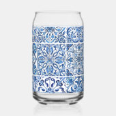 Mediterrane Tegels, Portugees, Azulejo, Majolica Blikvorm Glas (Achterkant)