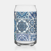 Mediterrane Tegels, Portugees, Azulejo, Majolica Blikvorm Glas (Achterkant)