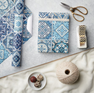 Mediterrane Tegels, Portugees, Azulejo, Majolica Cadeaupapier