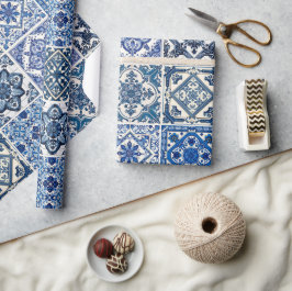 Mediterrane Tegels, Portugees, Azulejo, Majolica Cadeaupapier