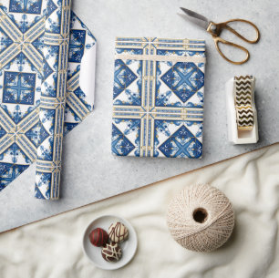 Mediterrane Tegels, Portugees, Azulejo, Majolica Cadeaupapier