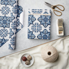 Mediterrane Tegels, Portugees, Azulejo, Majolica Cadeaupapier