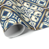 Mediterrane Tegels, Portugees, Azulejo, Majolica Cadeaupapier (Rol Hoek)