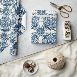 Mediterrane Tegels, Portugees, Azulejo, Majolica Cadeaupapier