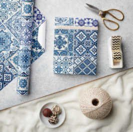 Mediterrane Tegels, Portugees, Azulejo, Majolica Cadeaupapier