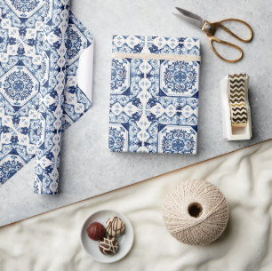 Mediterrane Tegels, Portugees, Azulejo, Majolica Cadeaupapier