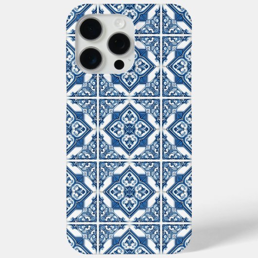 Mediterrane Tegels, Portugees, Azulejo, Majolica Case-Mate iPhone Case (Achterkant)