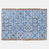 Mediterrane Tegels, Portugees, Azulejo, Majolica Deken (Voorkant)