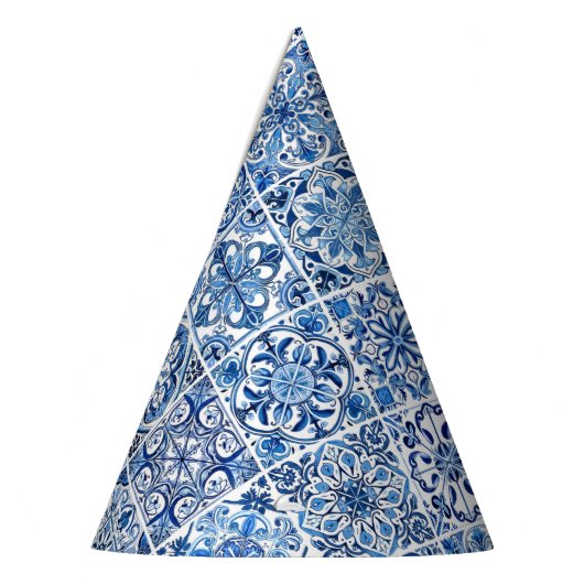 Mediterrane Tegels, Portugees, Azulejo, Majolica Feesthoedjes (Links)