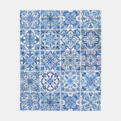 Mediterrane Tegels, Portugees, Azulejo, Majolica Fleece Deken (Voorkant)