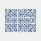 Mediterrane Tegels, Portugees, Azulejo, Majolica Fleece Deken (Voorkant (Horizontaal))
