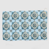 Mediterrane Tegels, Portugees, Azulejo, Majolica Golfhanddoek (Horizontaal)