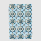 Mediterrane Tegels, Portugees, Azulejo, Majolica Golfhanddoek (Voorkant)