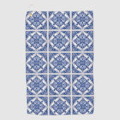 Mediterrane Tegels, Portugees, Azulejo, Majolica Golfhanddoek (Voorkant)
