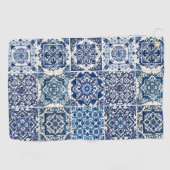 Mediterrane Tegels, Portugees, Azulejo, Majolica Golfhanddoek (Horizontaal)