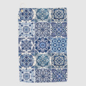 Mediterrane Tegels, Portugees, Azulejo, Majolica Golfhanddoek (Voorkant)