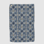 Mediterrane Tegels, Portugees, Azulejo, Majolica Golfhanddoek (Voorkant)