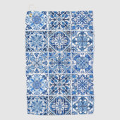 Mediterrane Tegels, Portugees, Azulejo, Majolica Golfhanddoek (Voorkant)