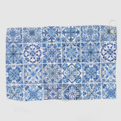 Mediterrane Tegels, Portugees, Azulejo, Majolica Golfhanddoek (Horizontaal)