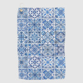 Mediterrane Tegels, Portugees, Azulejo, Majolica Golfhanddoek (Voorkant)
