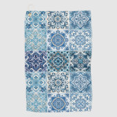 Mediterrane Tegels, Portugees, Azulejo, Majolica Golfhanddoek (Voorkant)