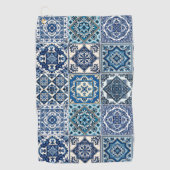 Mediterrane Tegels, Portugees, Azulejo, Majolica Golfhanddoek (Voorkant)