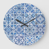 Mediterrane Tegels, Portugees, Azulejo, Majolica Grote Klok (Voorkant)