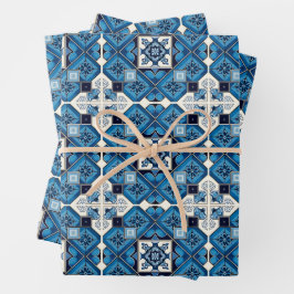 Mediterrane Tegels, Portugees, Azulejo, Majolica Inpakpapier Vel