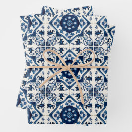 Mediterrane Tegels, Portugees, Azulejo, Majolica Inpakpapier Vel