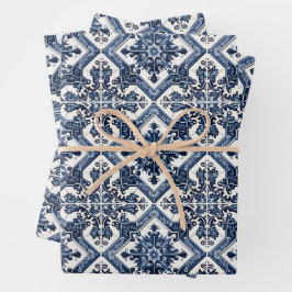 Mediterrane Tegels, Portugees, Azulejo, Majolica Inpakpapier Vel