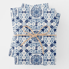 Mediterrane Tegels, Portugees, Azulejo, Majolica Inpakpapier Vel