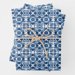 Mediterrane Tegels, Portugees, Azulejo, Majolica Inpakpapier Vel