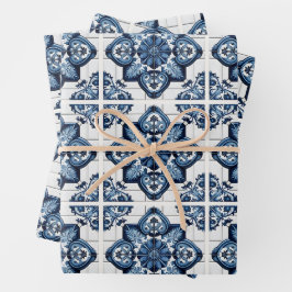 Mediterrane Tegels, Portugees, Azulejo, Majolica Inpakpapier Vel