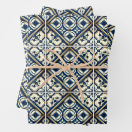 Mediterrane Tegels, Portugees, Azulejo, Majolica Inpakpapier Vel