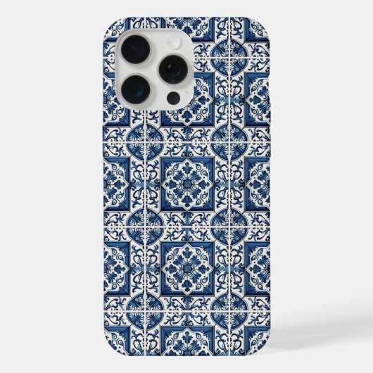 Mediterrane Tegels, Portugees, Azulejo, Majolica iPhone Hoesje (Achterkant)