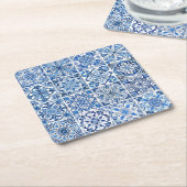 Mediterrane Tegels, Portugees, Azulejo, Majolica Kartonnen Onderzetters (Schuin)