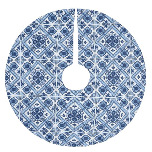 Mediterrane Tegels, Portugees, Azulejo, Majolica Kerstboom Rok (Voorkant)