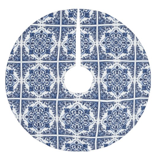 Mediterrane Tegels, Portugees, Azulejo, Majolica Kerstboom Rok (Voorkant)