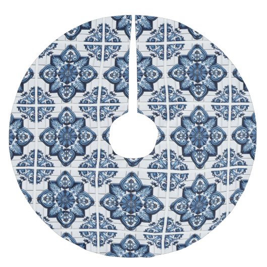 Mediterrane Tegels, Portugees, Azulejo, Majolica Kerstboom Rok (Voorkant)