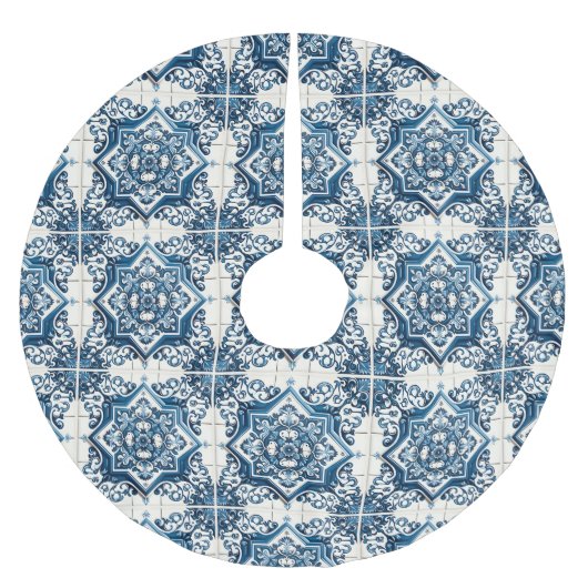 Mediterrane Tegels, Portugees, Azulejo, Majolica Kerstboom Rok (Voorkant)