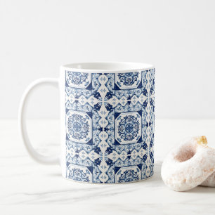 Mediterrane Tegels, Portugees, Azulejo, Majolica Koffiemok