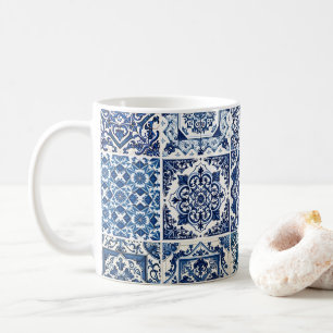 Mediterrane Tegels, Portugees, Azulejo, Majolica Koffiemok