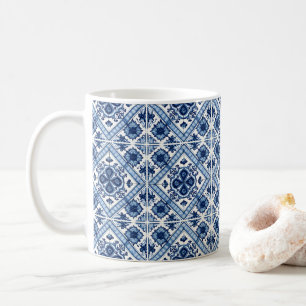 Mediterrane Tegels, Portugees, Azulejo, Majolica Koffiemok