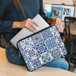Mediterrane Tegels, Portugees, Azulejo, Majolica Laptop Sleeve